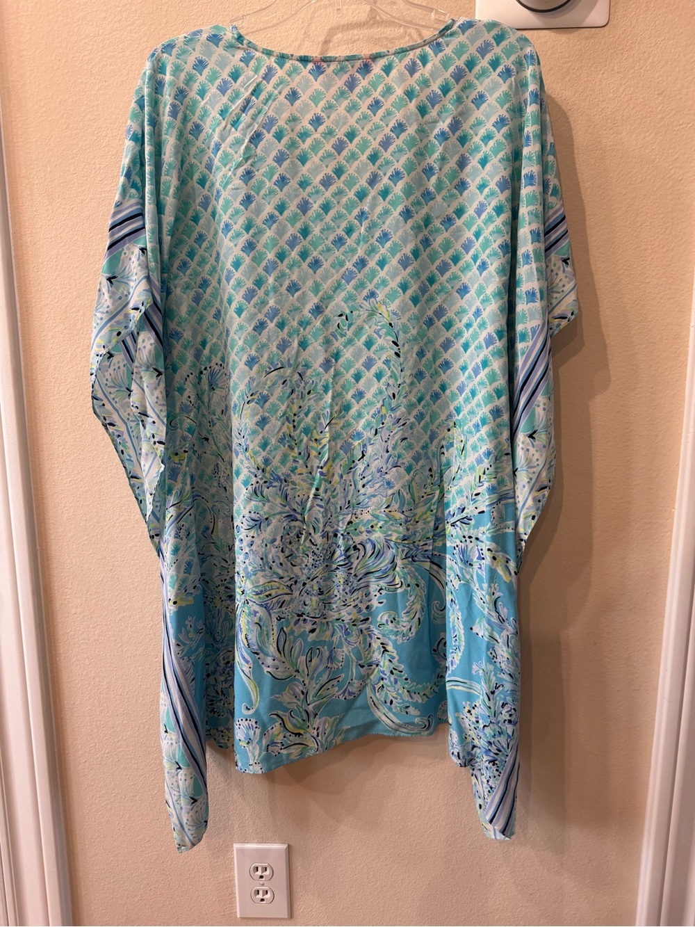 Light Blue Printed V-Neck Women’s Swim Coverup - Picture 9 of 9